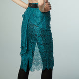 SEDUCTION | Sheer lace Pencil Skirt - VIRIDIAN