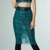 SEDUCTION | Sheer lace Pencil Skirt - VIRIDIAN