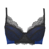 ECLIPSE | Lace covered wired bra - BLUE