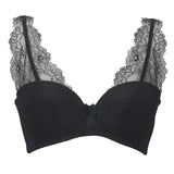 ECLIPSE | Non-wired lace triangular bra - BLACK