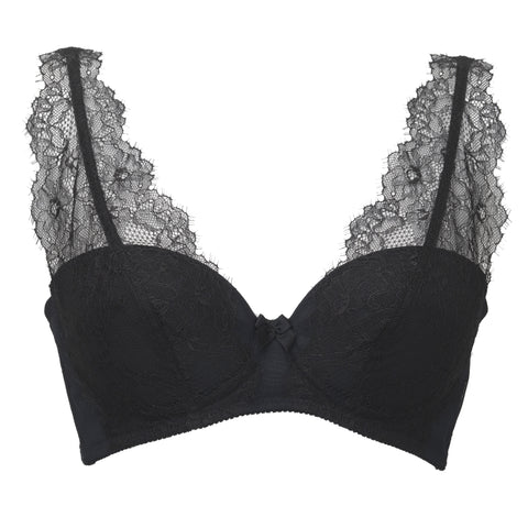 ECLIPSE | Non-wired lace triangular bra - BLACK