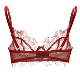 SEDUCTION | Non-Padded  Lace Balconette Bra - Red