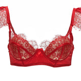 SEDUCTION | Bra with Lace Sleeves - Red