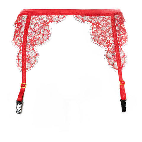 SEDUCTION | Lace Garter Belt- Red