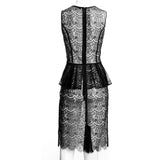 SEDUCTION | Sheer lace one-piece dress - Black