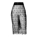 SEDUCTION | Sheer lace Pencil Skirt - Black