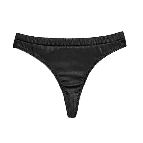 SCANDALOUS CHIC | Satin Tanga - Black