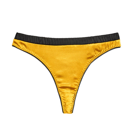 SCANDALOUS CHIC | Satin Tanga - Gold