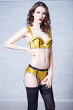 SCANDALOUS CHIC | Brief with Garter Belt - Gold