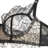 Akiko Ogawa Lingerie 2016A/W SEDUCTION Black Non-Padded  Lace Balconette Bra detail