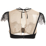 Akiko Ogawa Lingerie 2016A/W SEDUCTION Black On Beige Sheer Blouse Bra Back